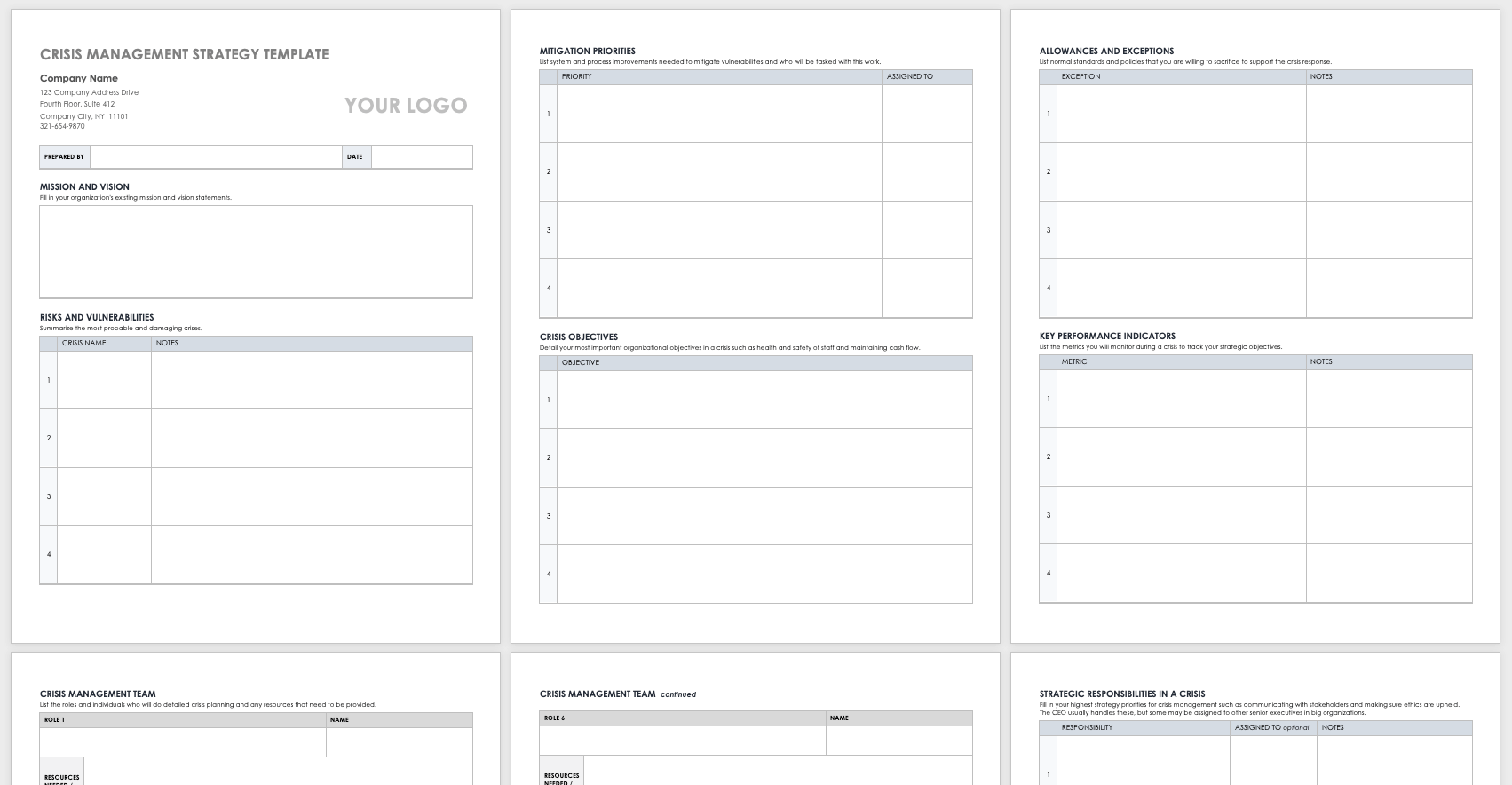 Crisis Management Strategy Template