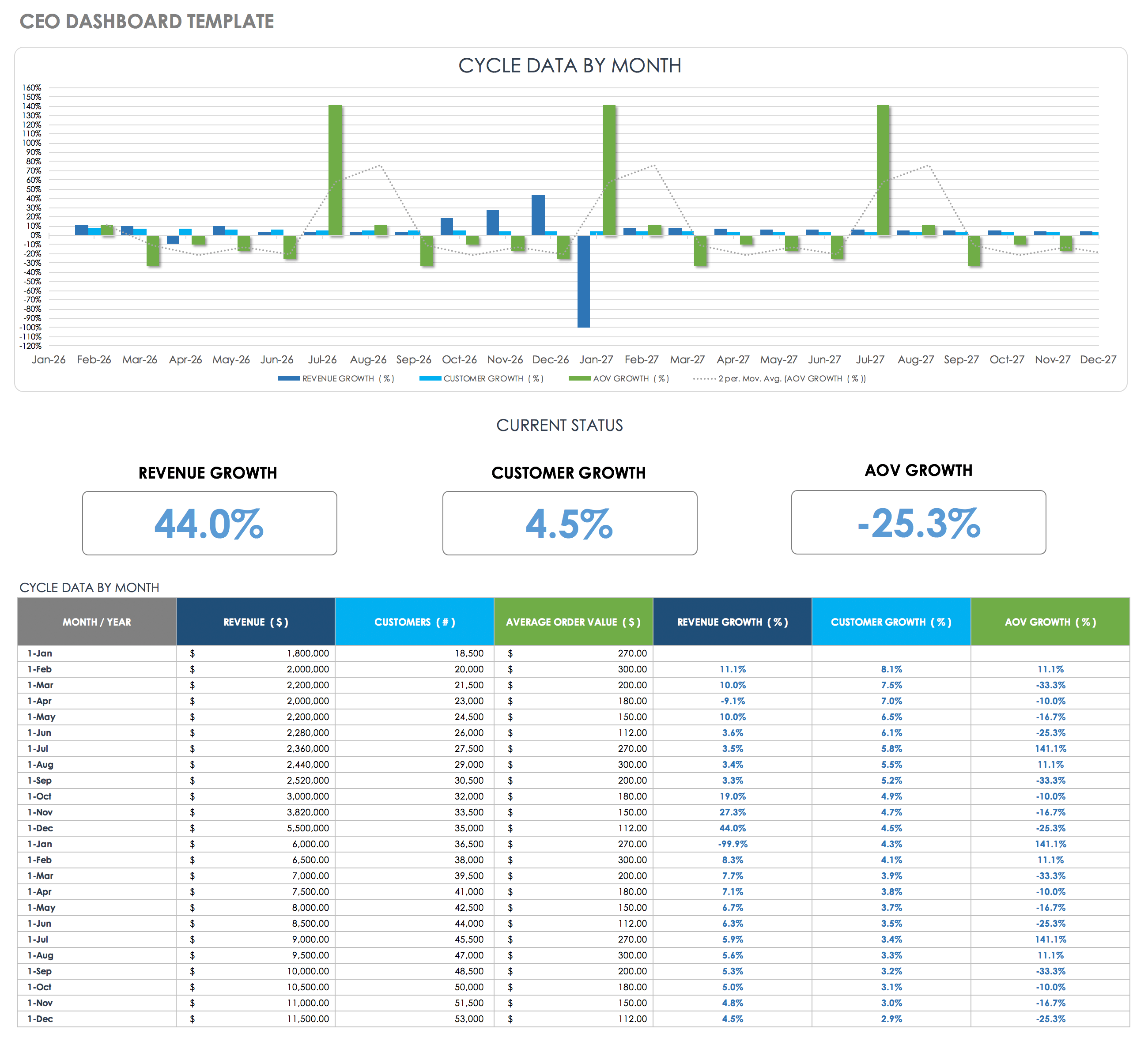 CEO Dashboard Template