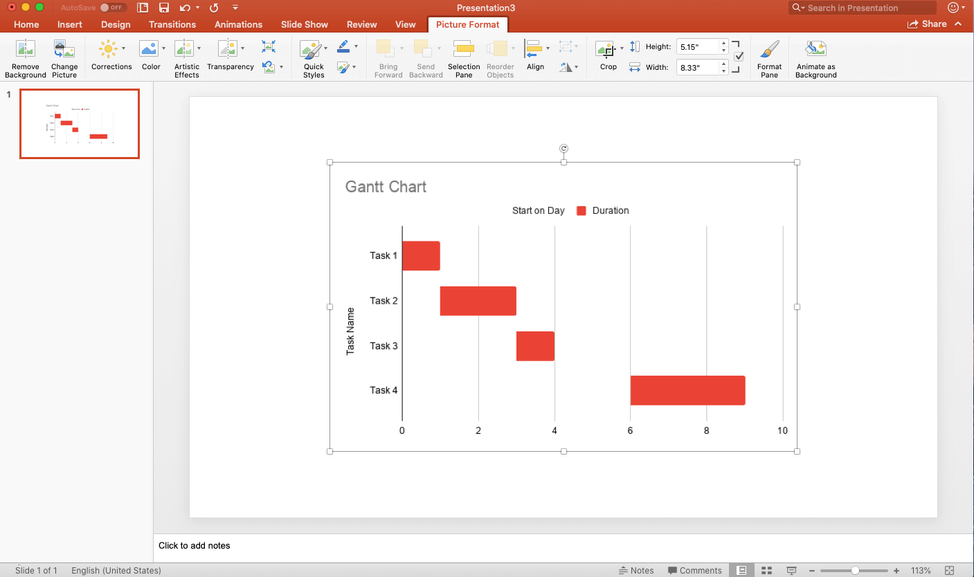 Google Sheets Gantt in PPT