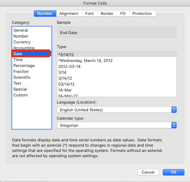 Select Date Format