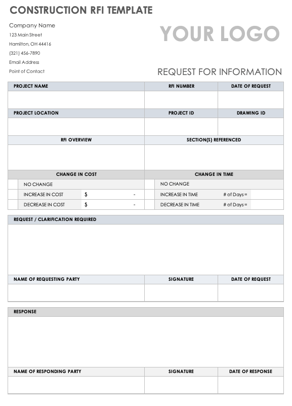 Construction RFI Template