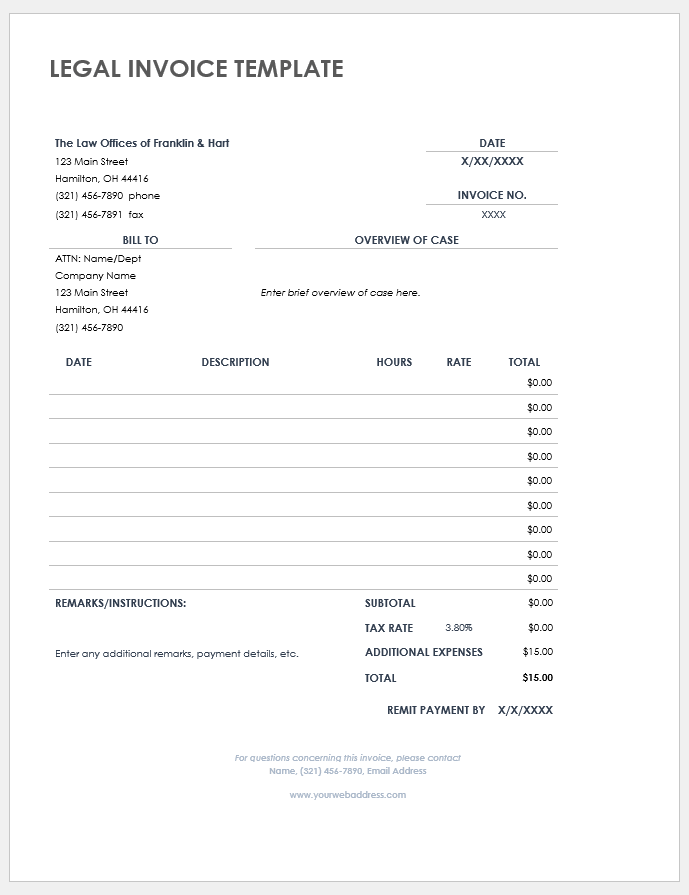 Legal Invoice Template