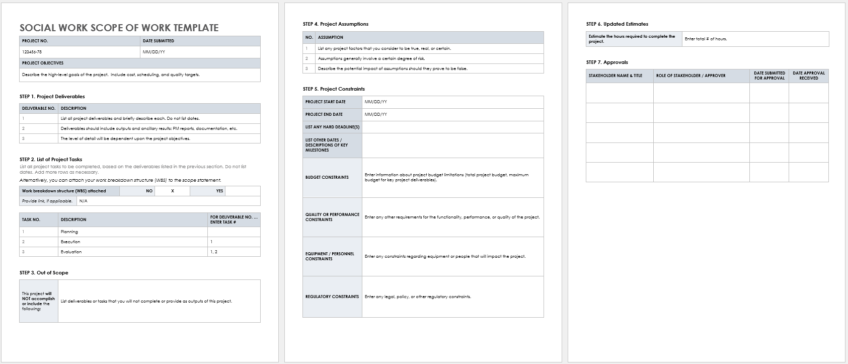 Social Work Scope of Work Template