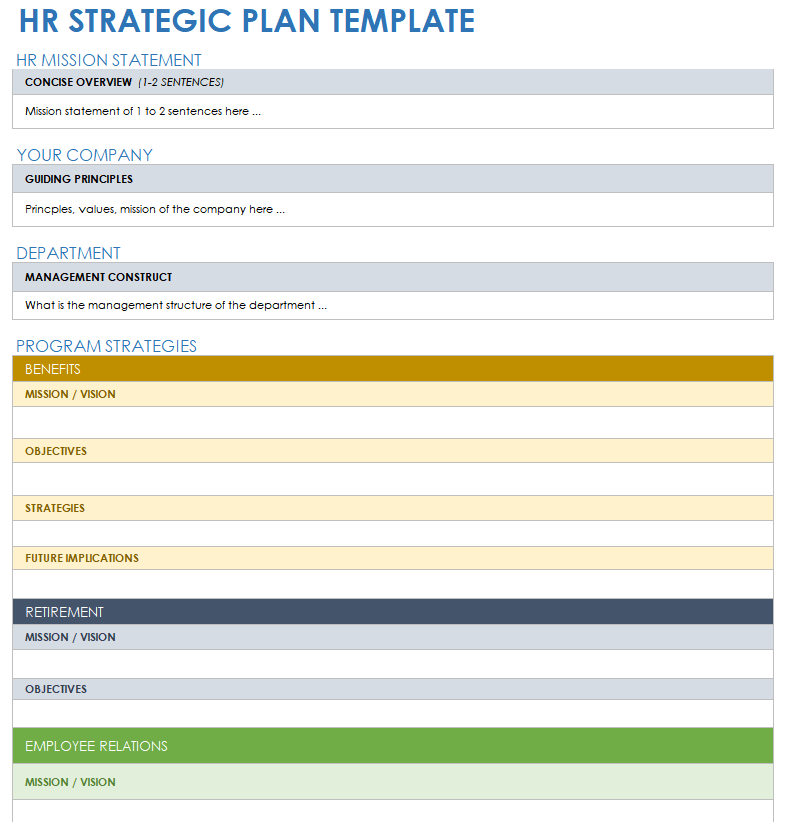 HR Strategic Plan Template