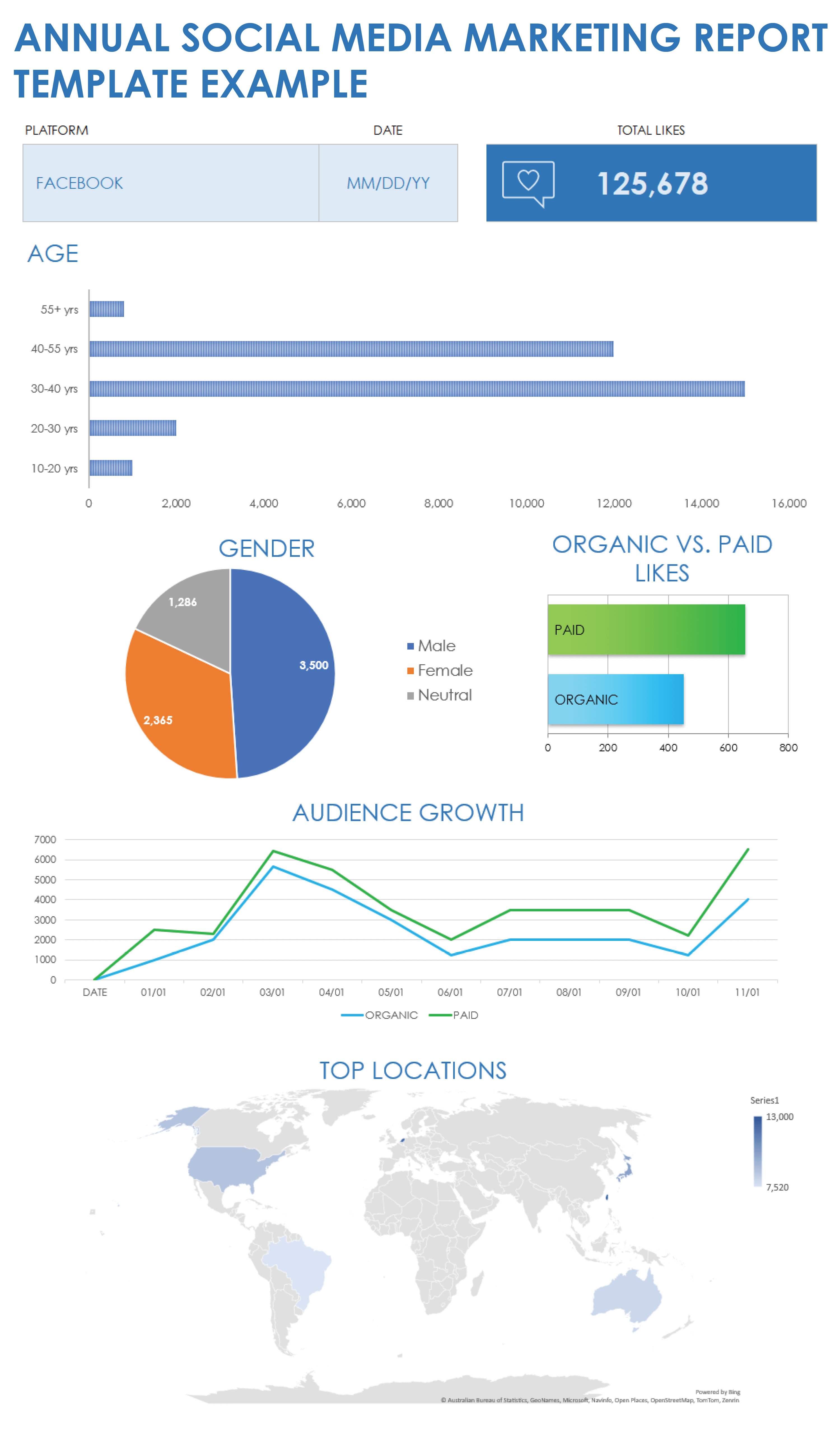 Annual Social Media Annual Marketing Report Example Template