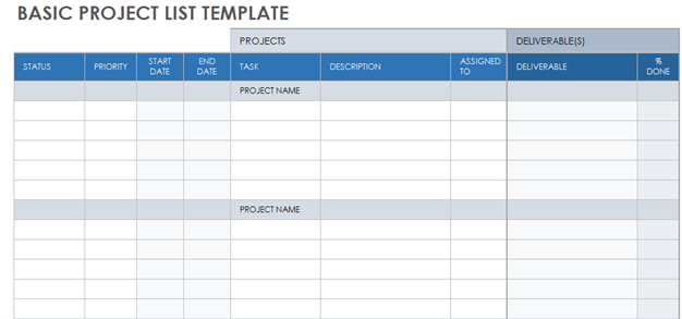 basic project list how to thumbnail