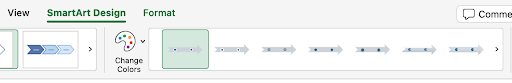 Excel SmartArt timeline design