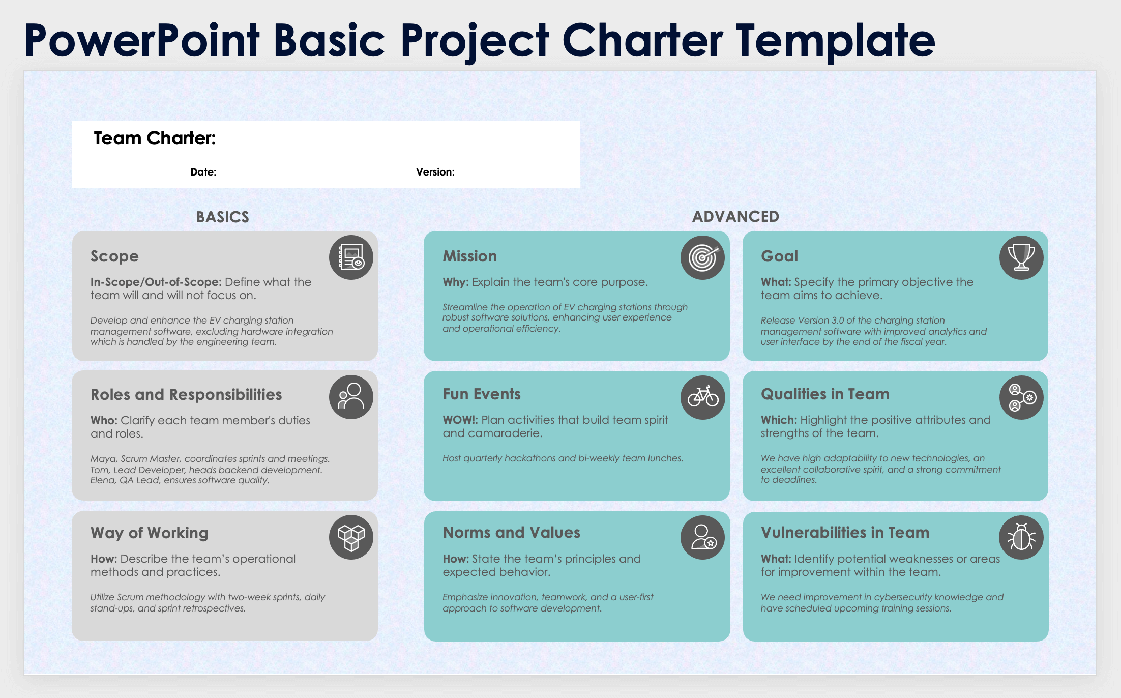 PowerPoint Basic Project Charter Template