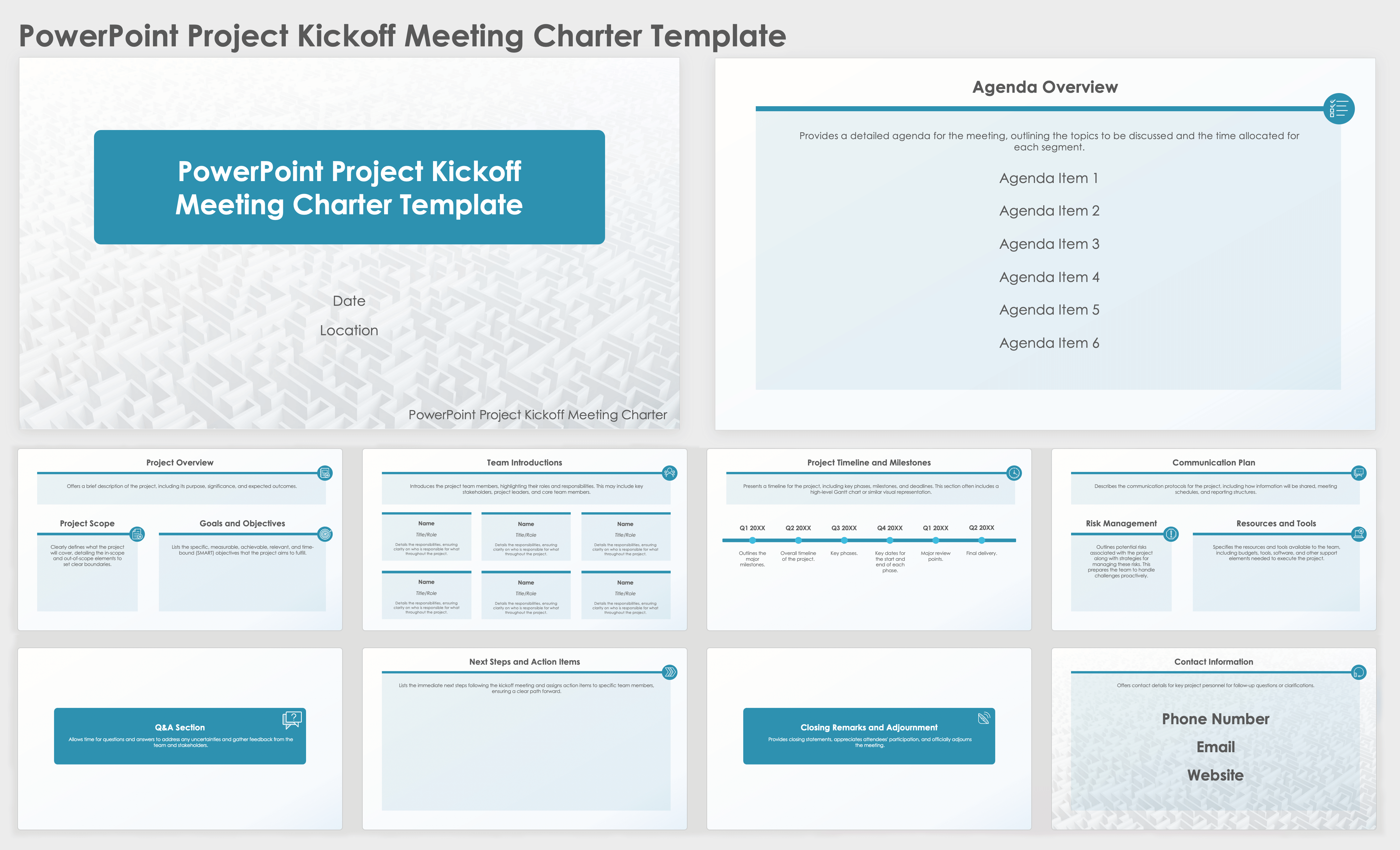 PowerPoint Project Kickoff Meeting Charter Template