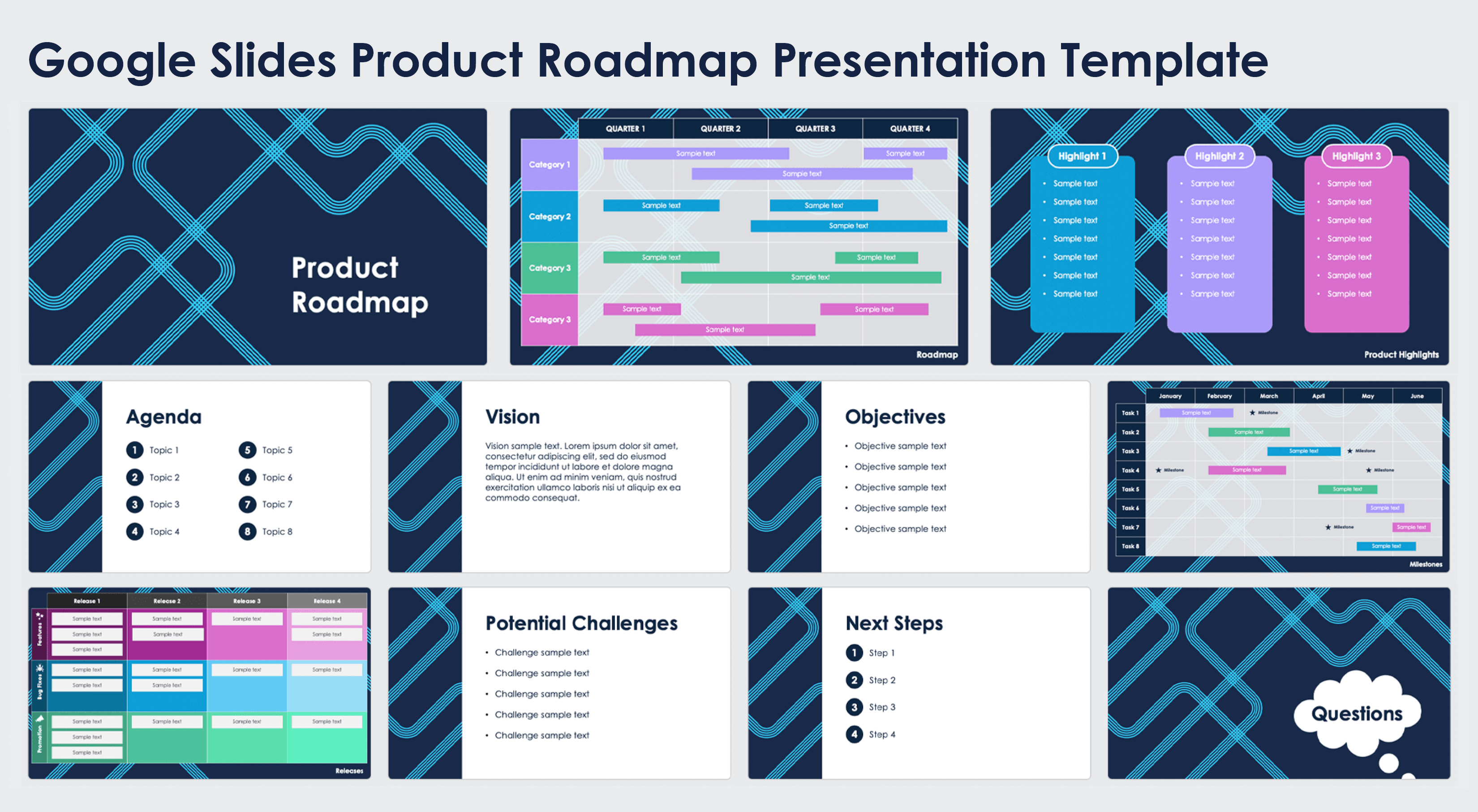 Google Slides Product Roadmap Presentation Template