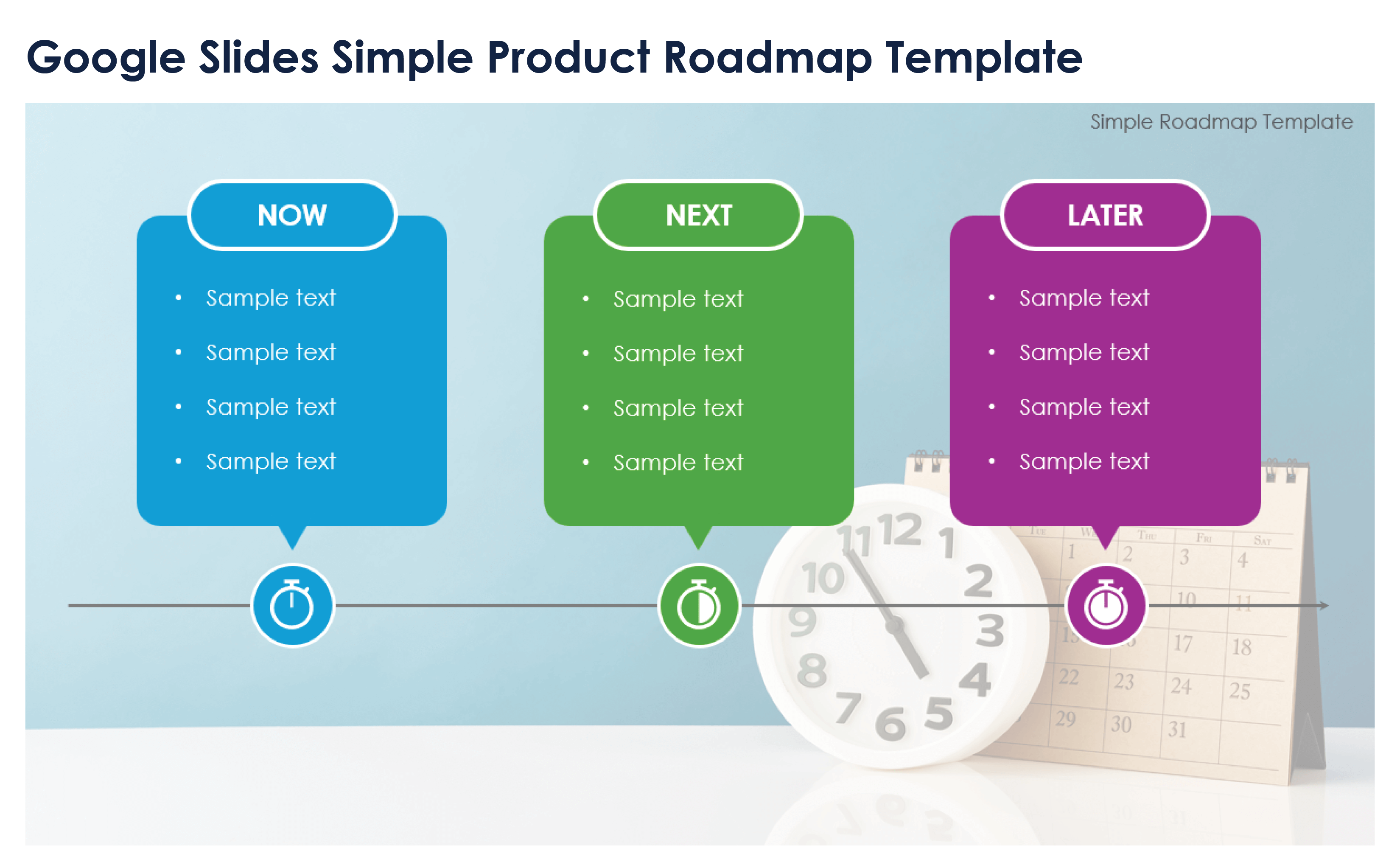 Google Slides Simple Product Roadmap Template