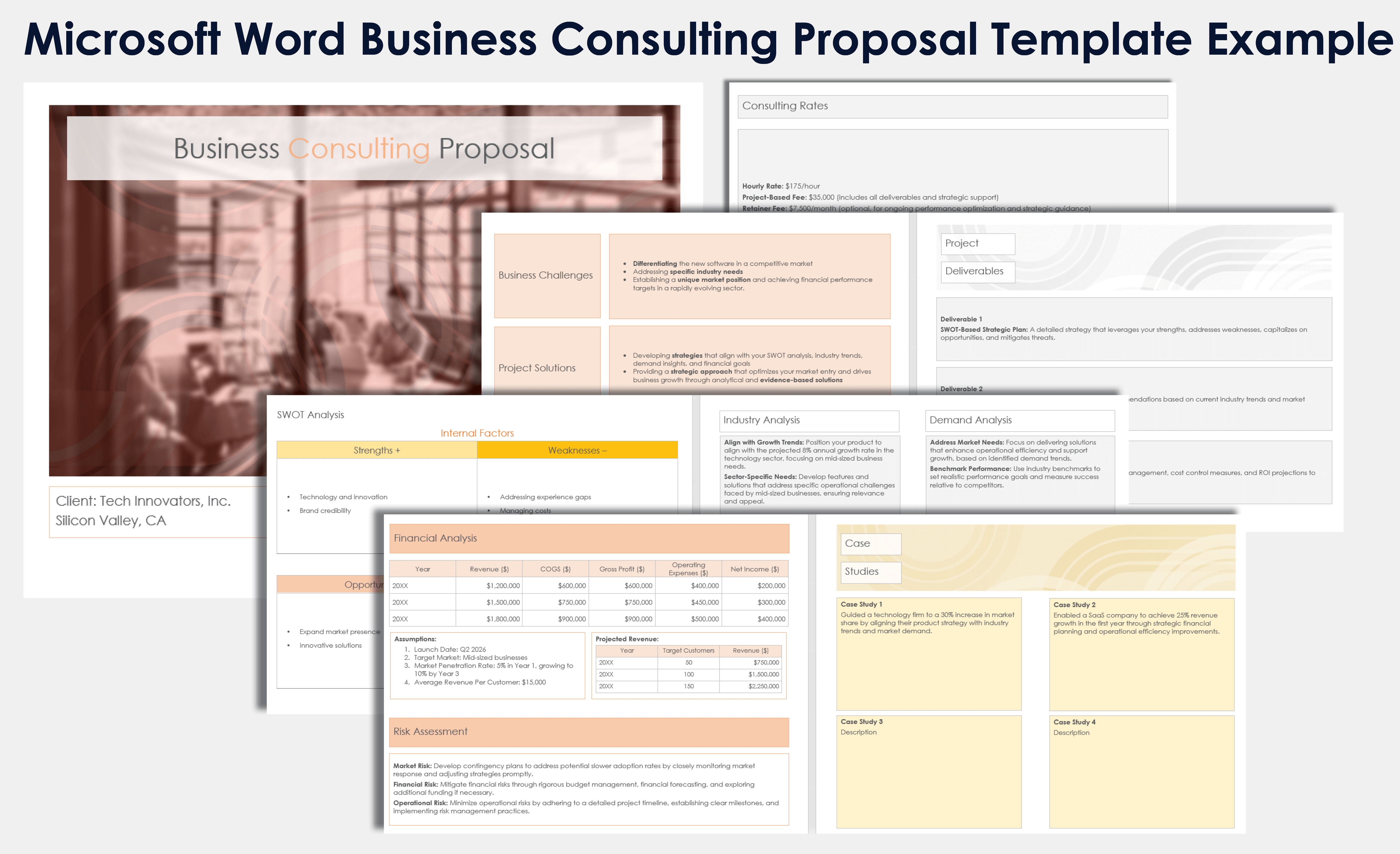 Microsoft Word Business Consulting Proposal Template Example