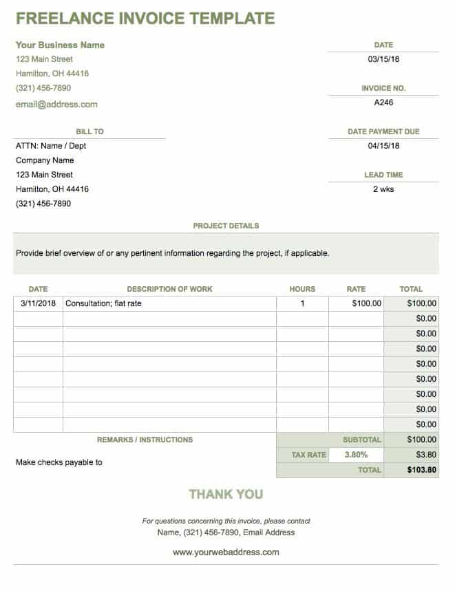 Freelance Invoice Template