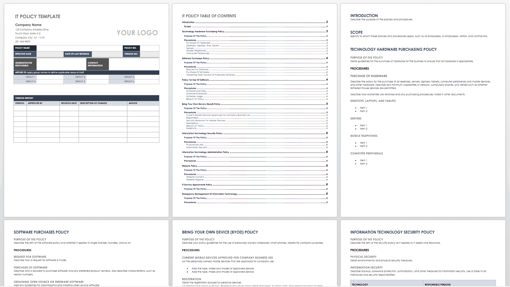 IT Policy Template