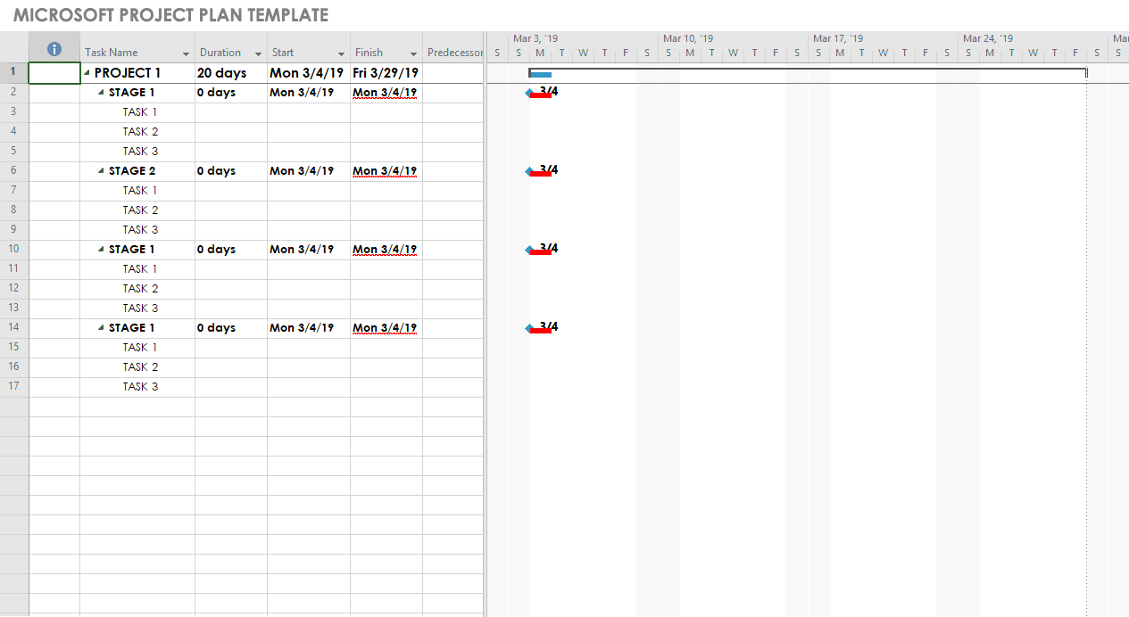 Microsoft Project Plan Template