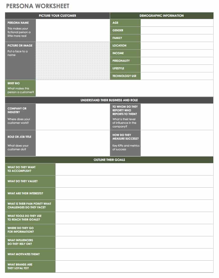 Persona Worksheet Template