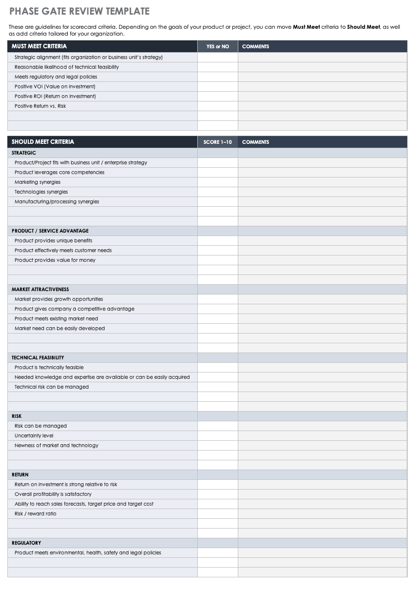 Phase Gate Review Template