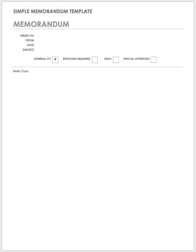 Simple Memorandum Template Google Docs