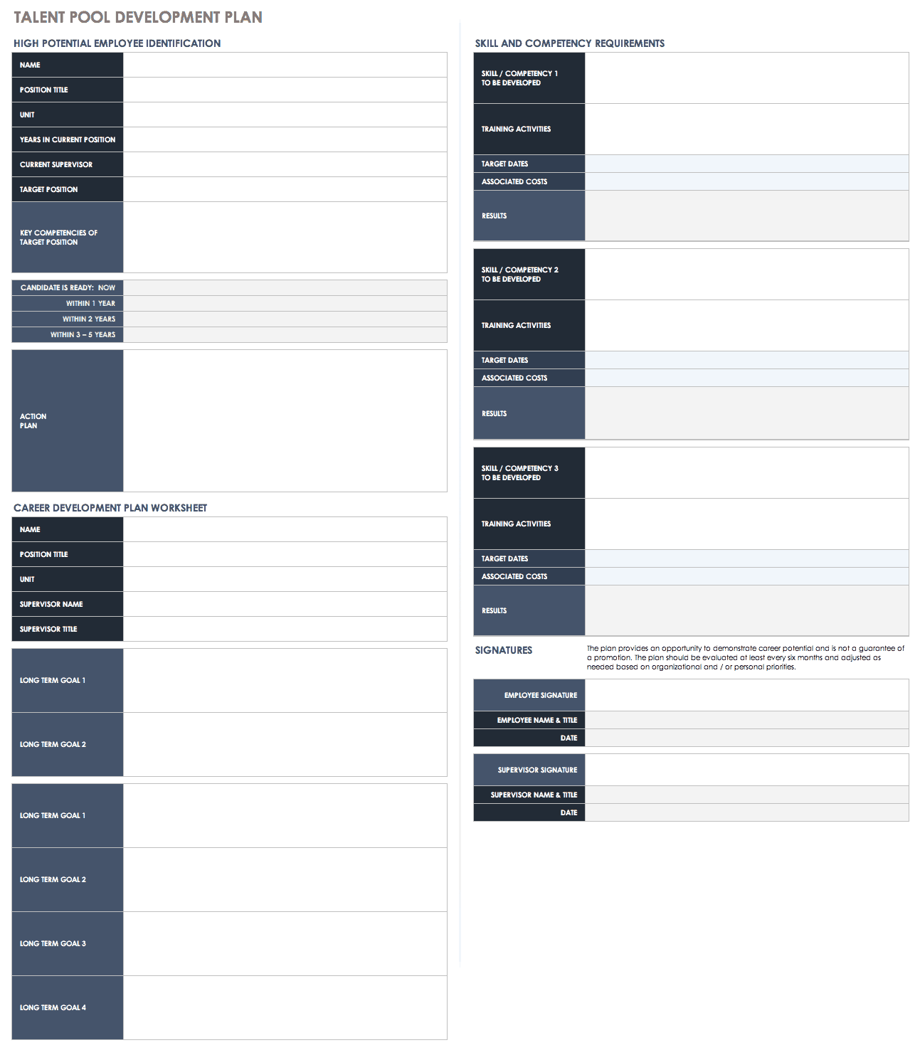 Talent Pool Development Plan