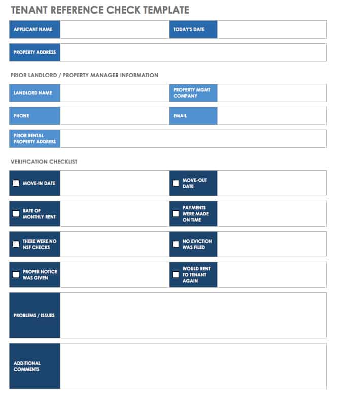 Tenant Reference Check Template