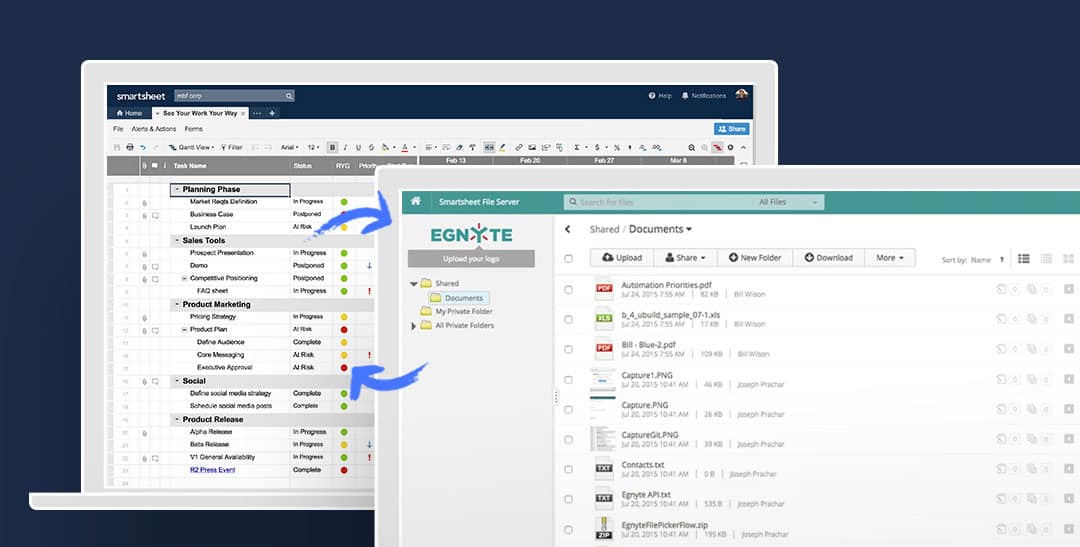 Egnyte integration with Smartsheet